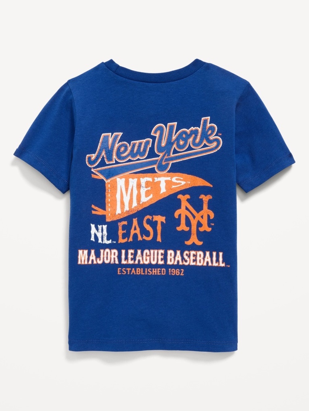 MLB New York Mets Short Sleeve Logo Tee - Blue with Orange Accent 3T